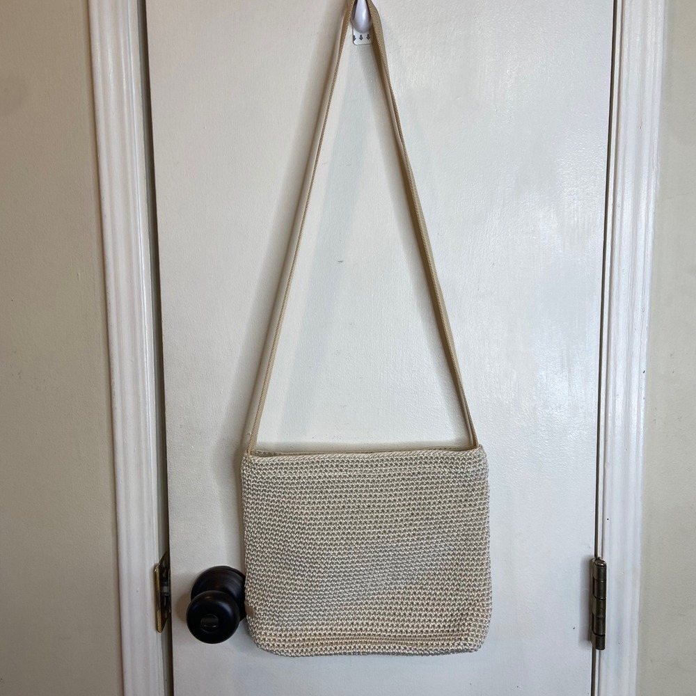 The Sak Elliott Lucca Cream Crochet Crossbody Bag Neutral Woven Shoulder Boho
